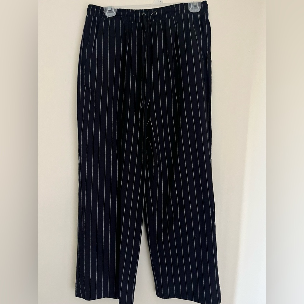 target navy and white striped beach pants
